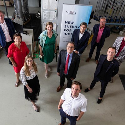 Gruppenfoto vom Besuch der Landesrätinnen im NEFI-Lab an der Montanuniversität Leoben