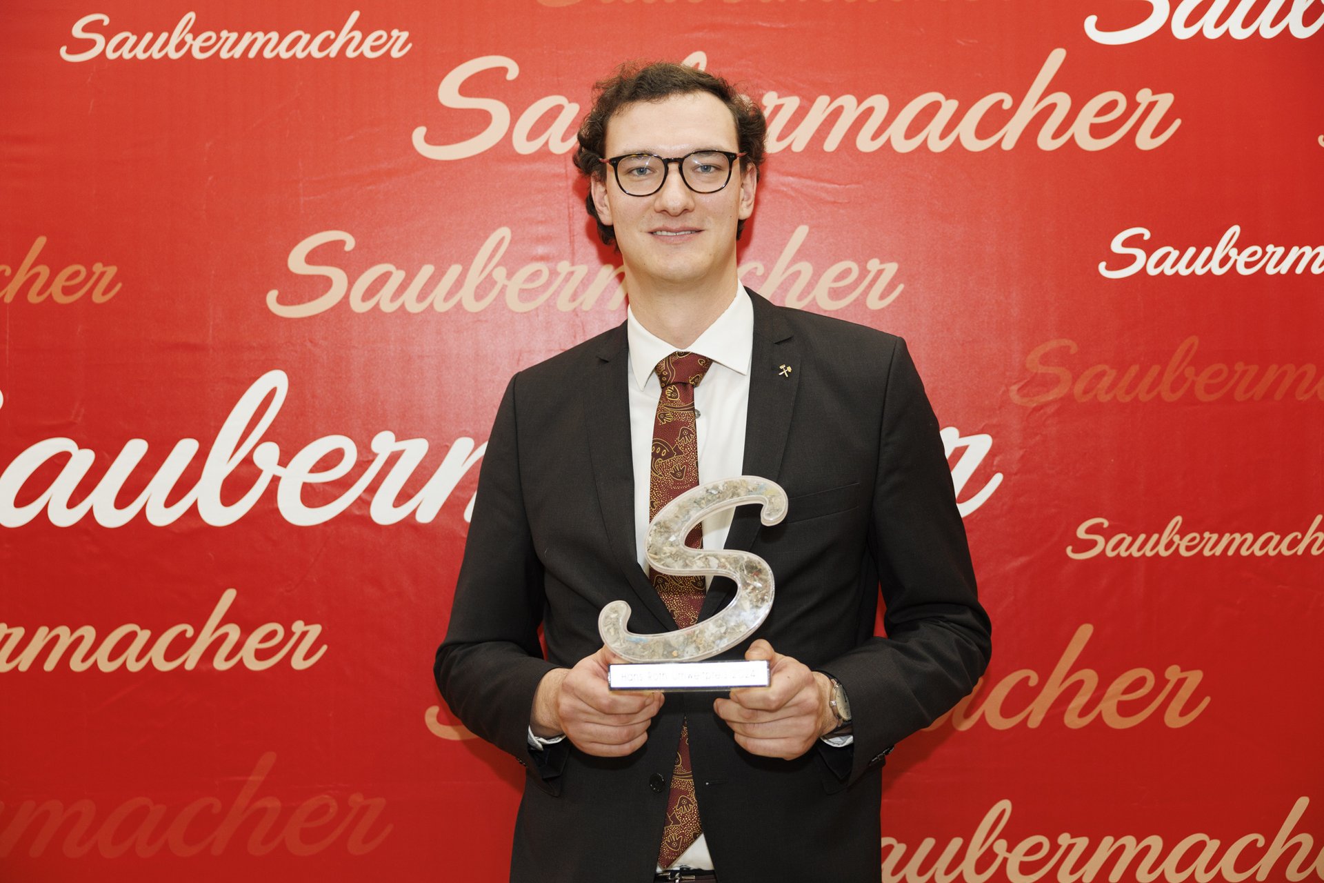 Hauptgewinner Hans Roth Umweltpreis Paul Demschar, Montanuniversität Leoben. Foto: Copyright: Saubermacher/Scheriau