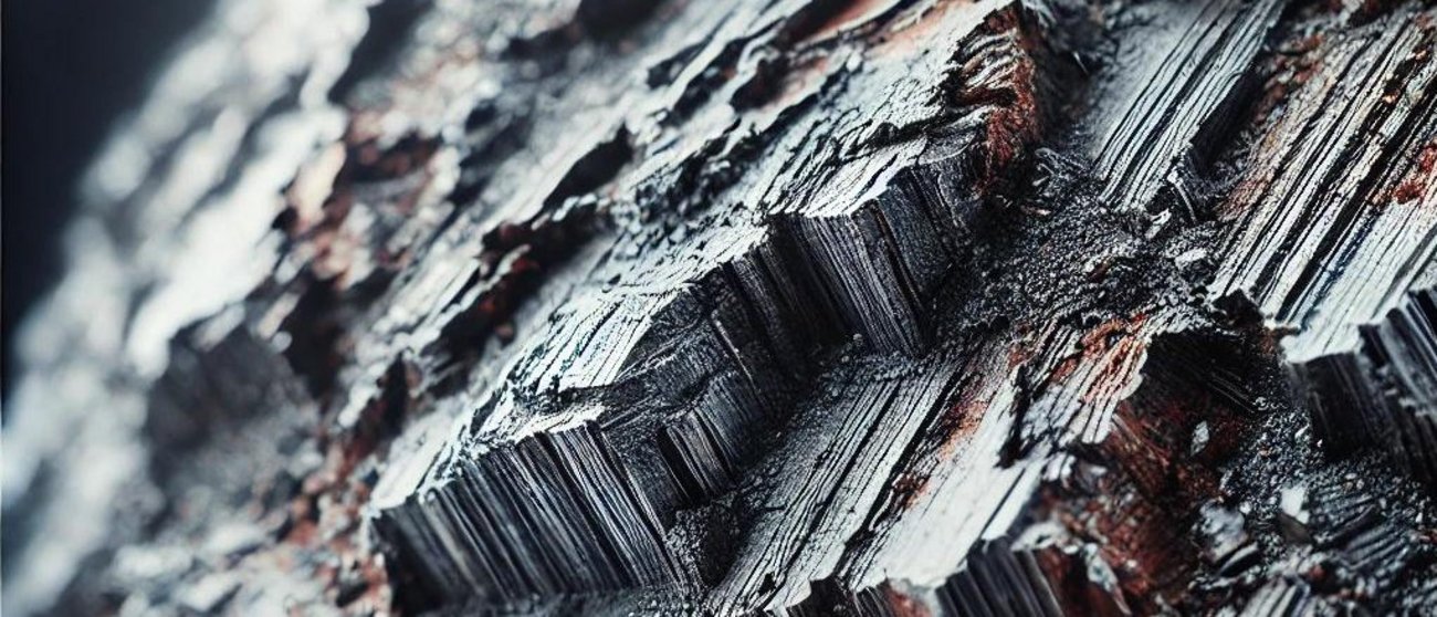 Starke Vergößerung von Eisenerz.