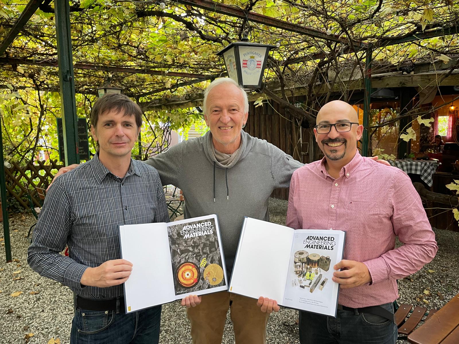 v.l.n.r.: Dr. Anton Hohenwarter, Prof. Dr. Reinhard Pippan und Prof. Dr. Daniel Kiener. Foto: © Privat